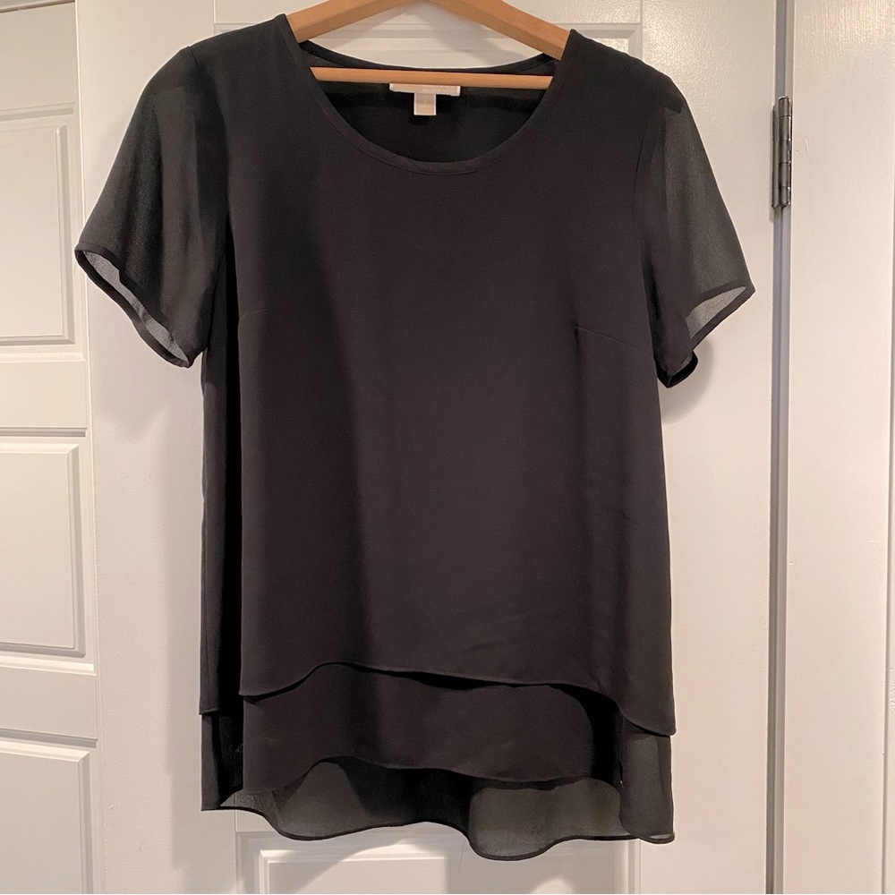 Michael Kors, short sleeve black blouse